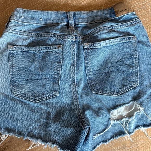 American Eagle Outfitters Light Blue Ripped Jean Shorts - Picture 2 of 3
